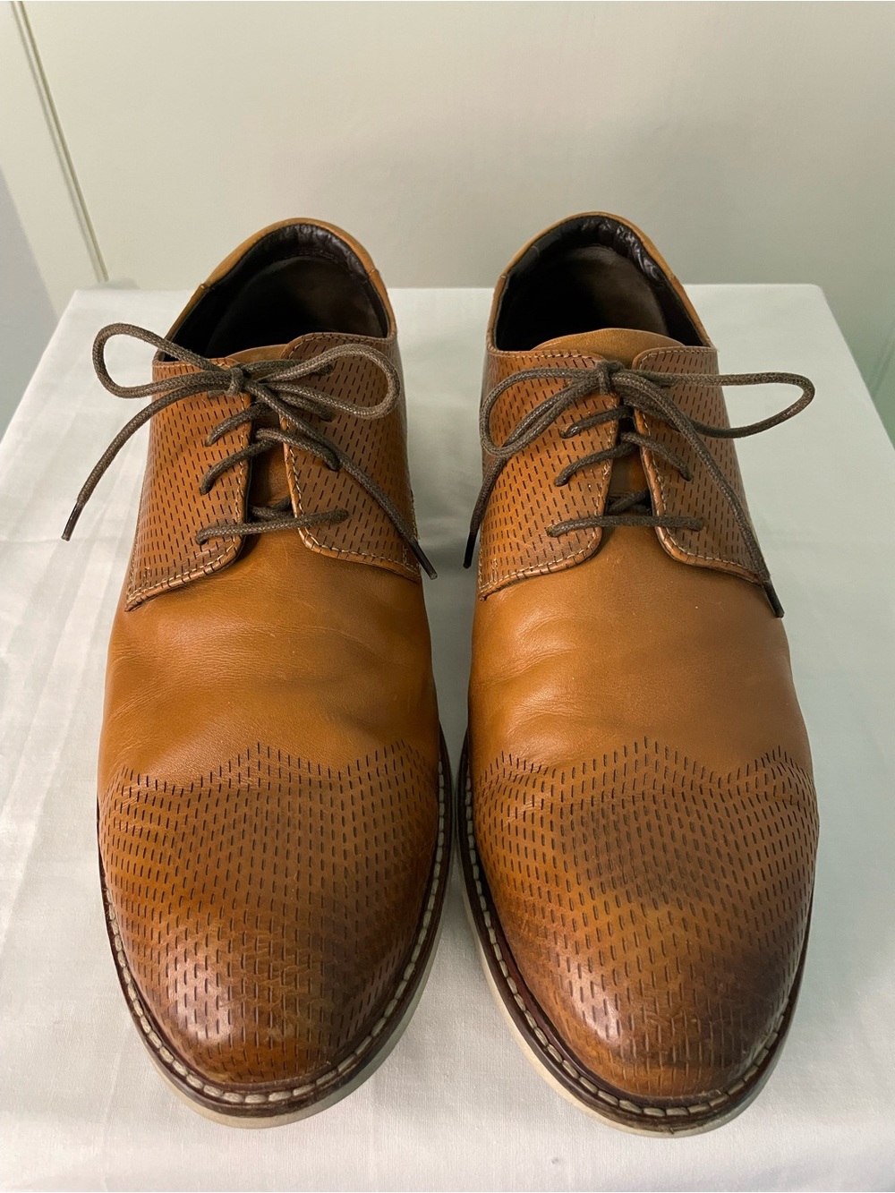 Johnston & Murphy Brown Leather Cap Toe Oxfords 10.5M